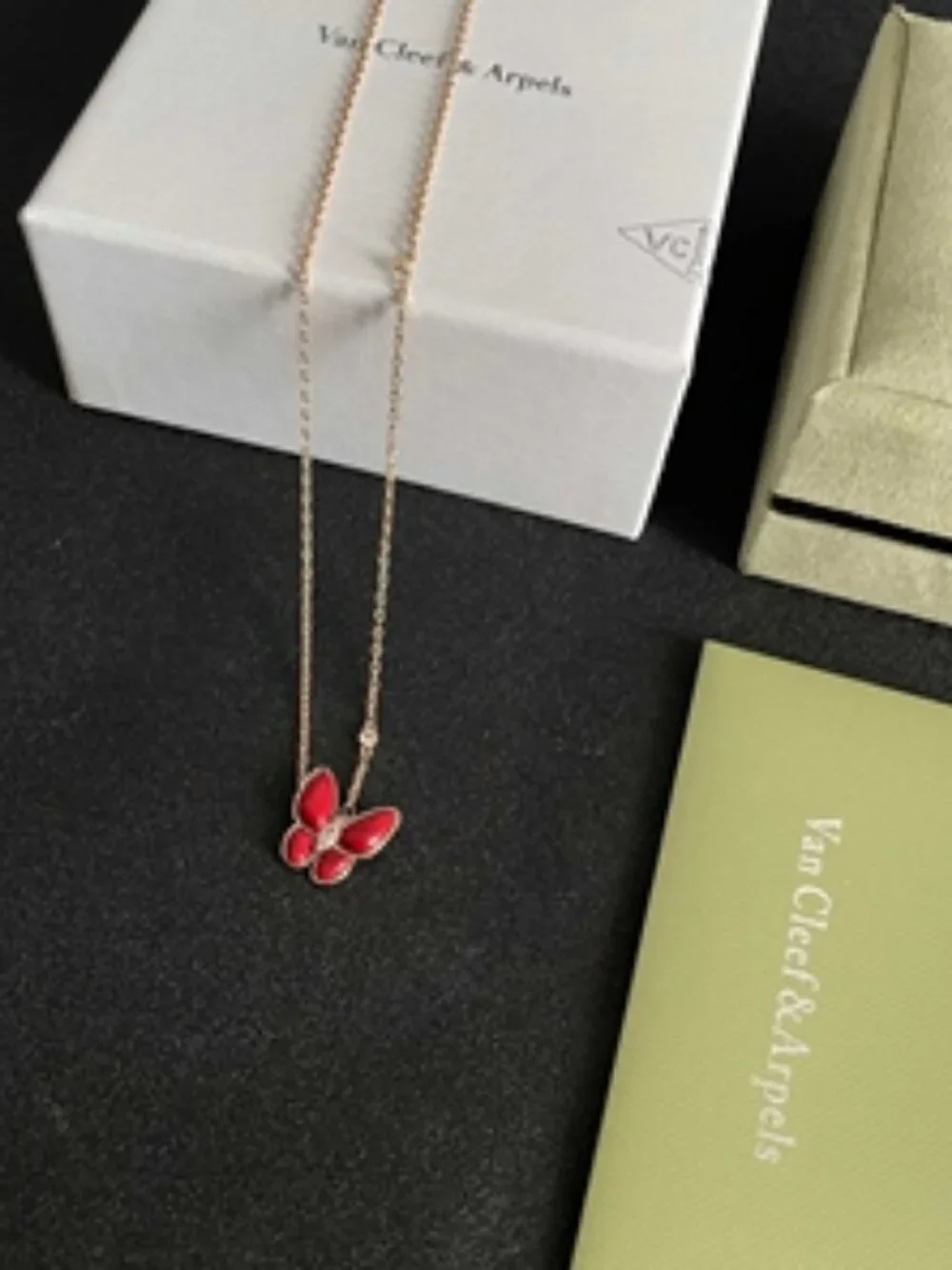🌼Van Cleef & Arpels🌼 red butterfly necklace